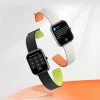 haylou solar neo 1.53" bluetooth calling smart watch (silicone+woven) strap silver