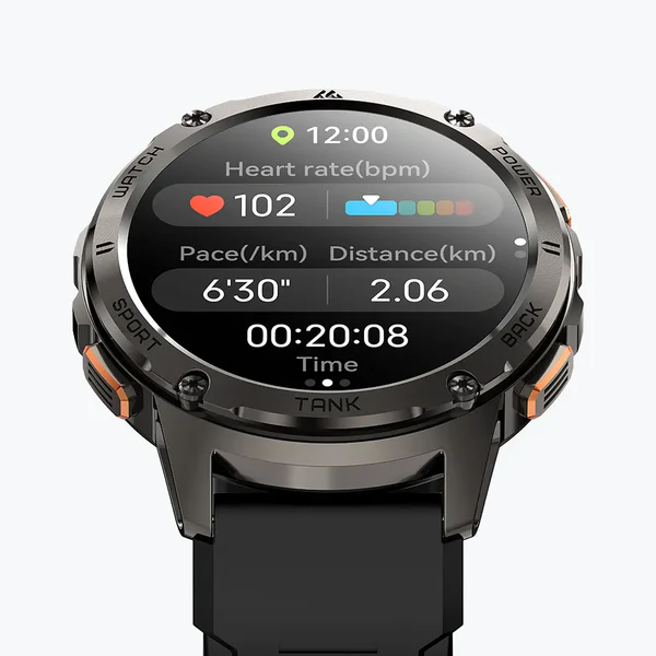 haylou solar neo 1.53" bluetooth calling smart watch (silicone+woven) strap silver
