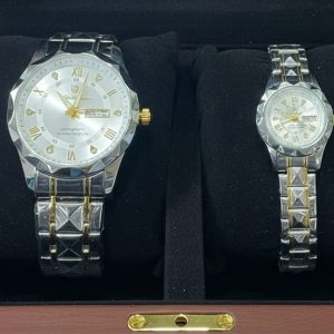 Poedagar Luxury Couple Watch (Water Resistant)